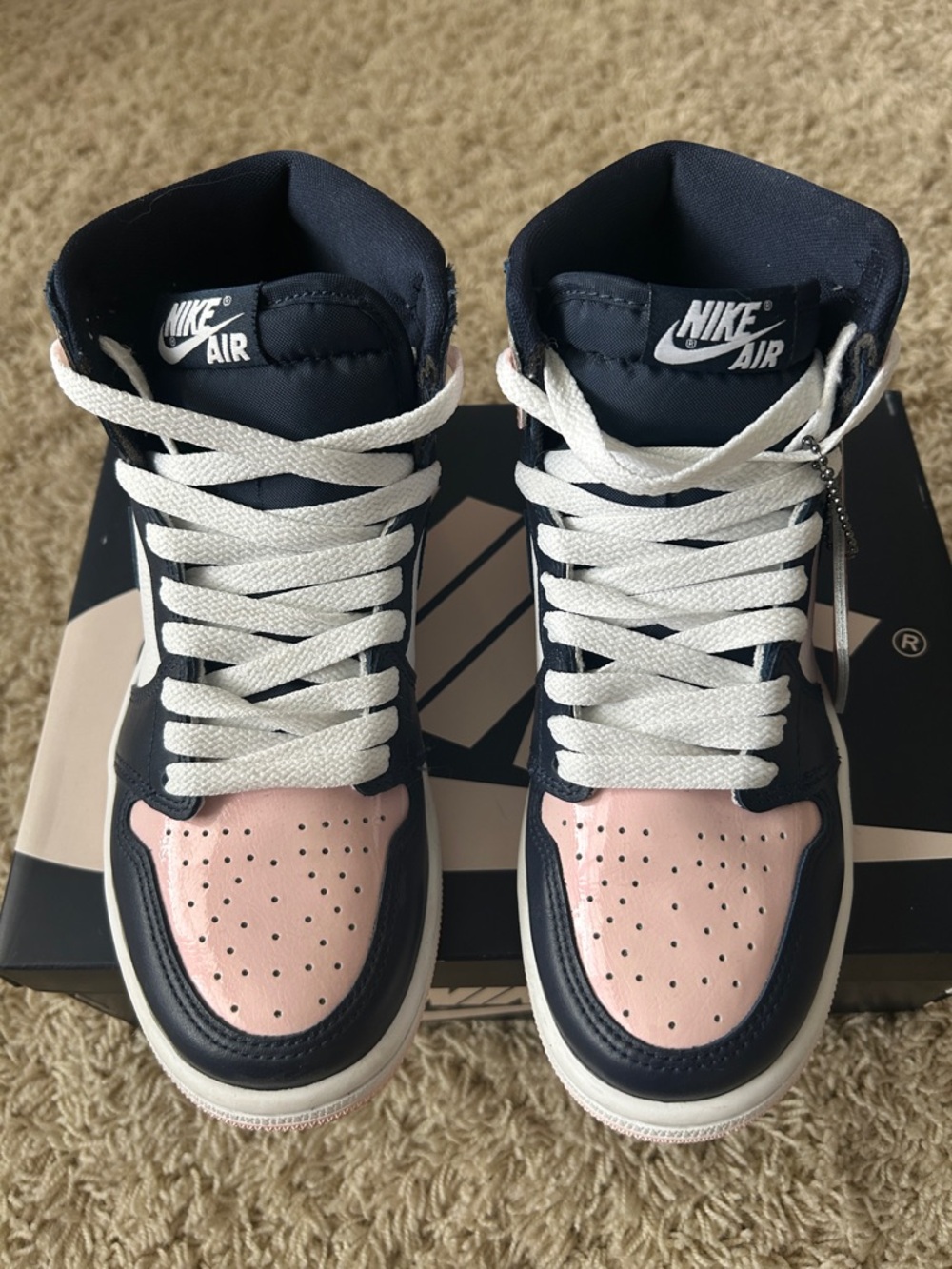 Air Jordan 1 Retro High OG SE ‘Bubble Gum’ Size US Women’s 6 Pink/Navy - Picture 7 of 15